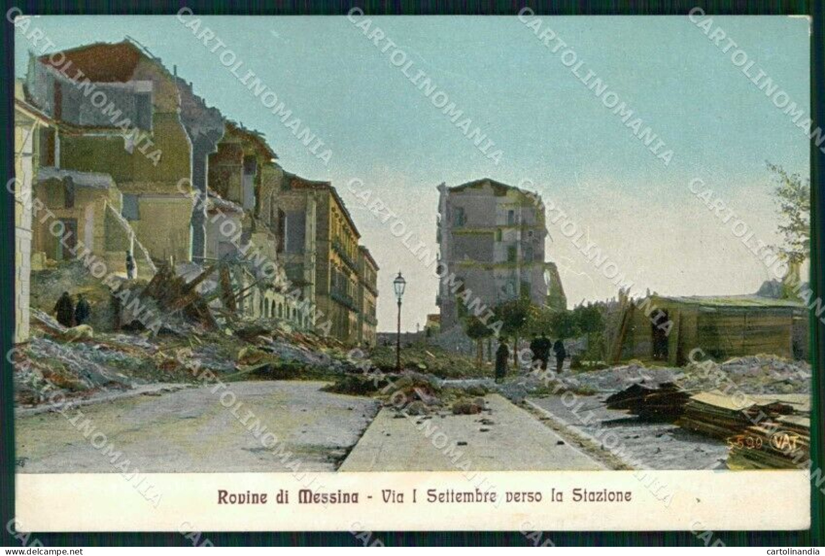 Messina Città Rovine Via I Settembre Alterocca 5599 Cartolina RB9010 - Messina