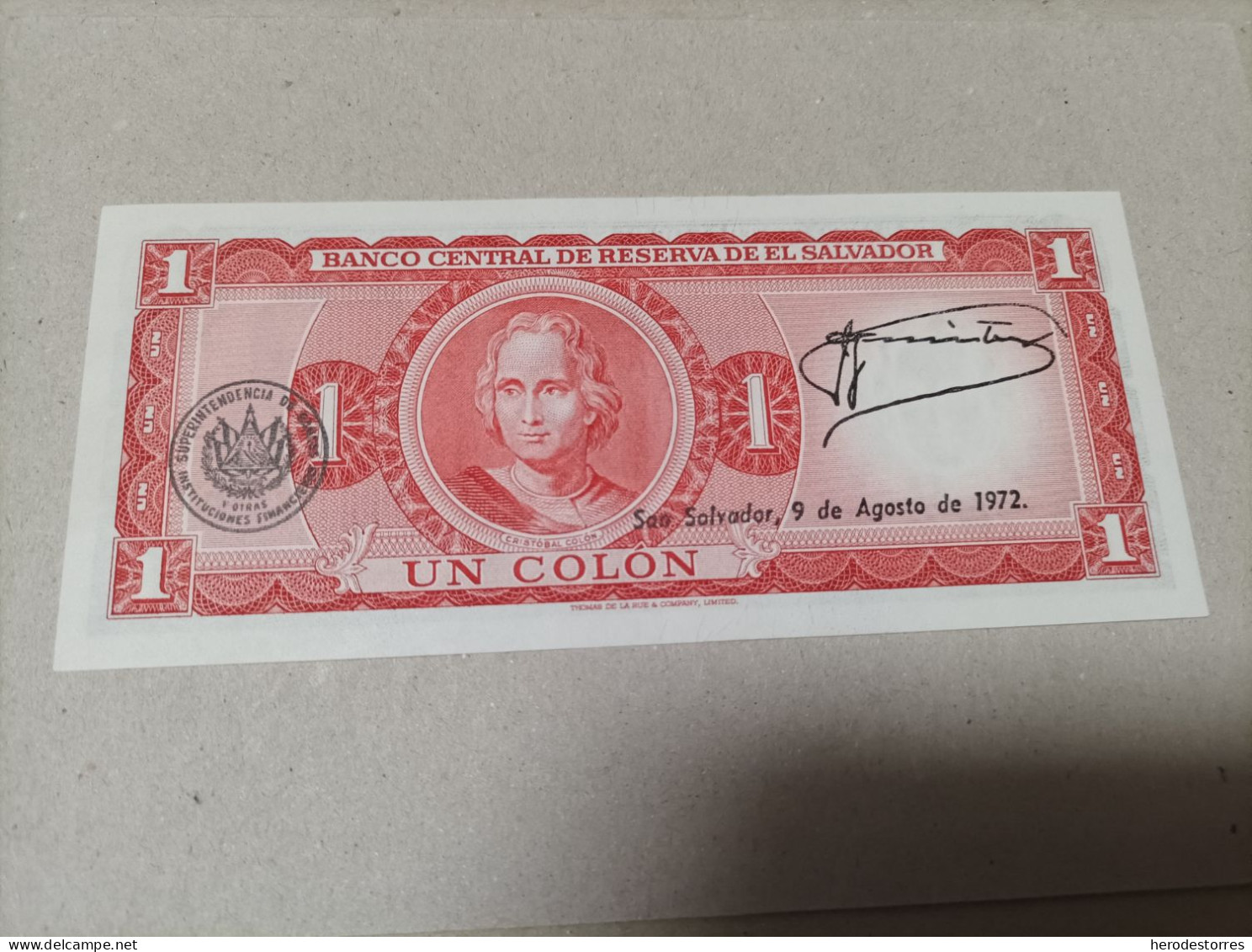 Billete El Salvador, 1 Colon, Año 1971, AUNC - Salvador