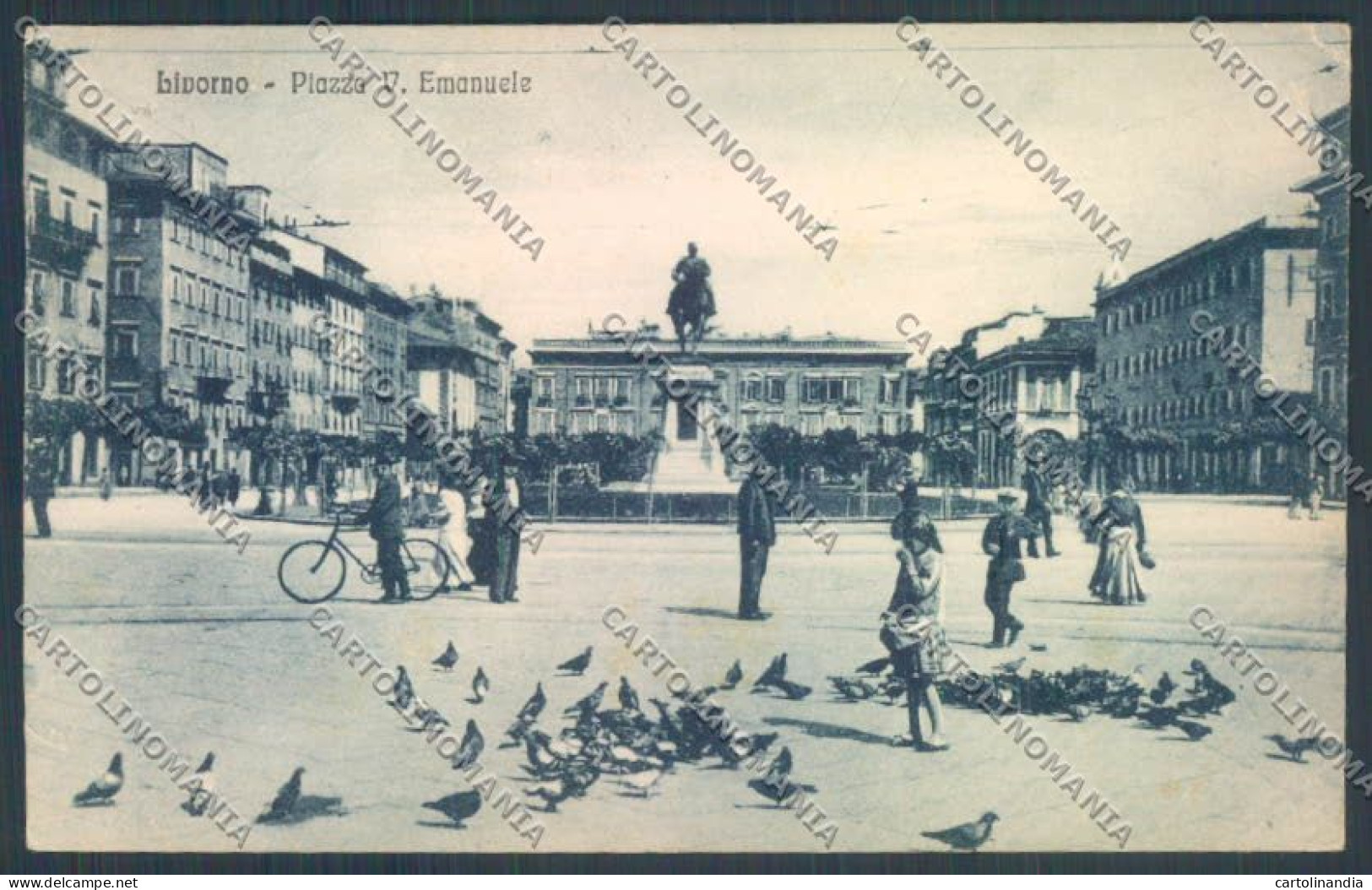 Livorno Città Piazza Vittorio Emanuele PIEGHINA Cartolina ZG1492 - Livorno