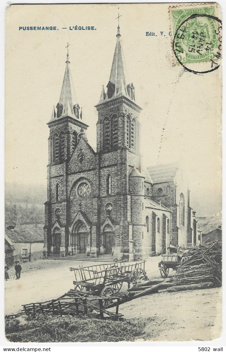 PUSSEMANGE : L'église - 1907 - Vresse-sur-Semois