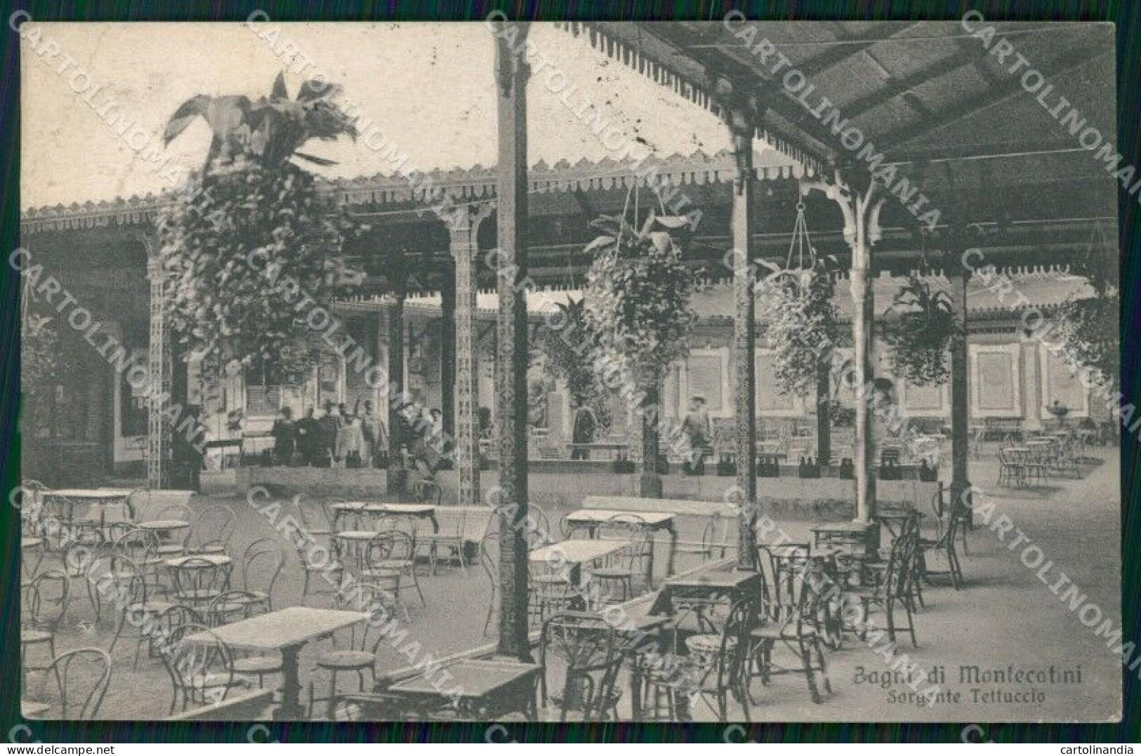 Pistoia Montecatini Stabilimento Tettuccio PIEGATA Cartolina WX1898 - Pistoia