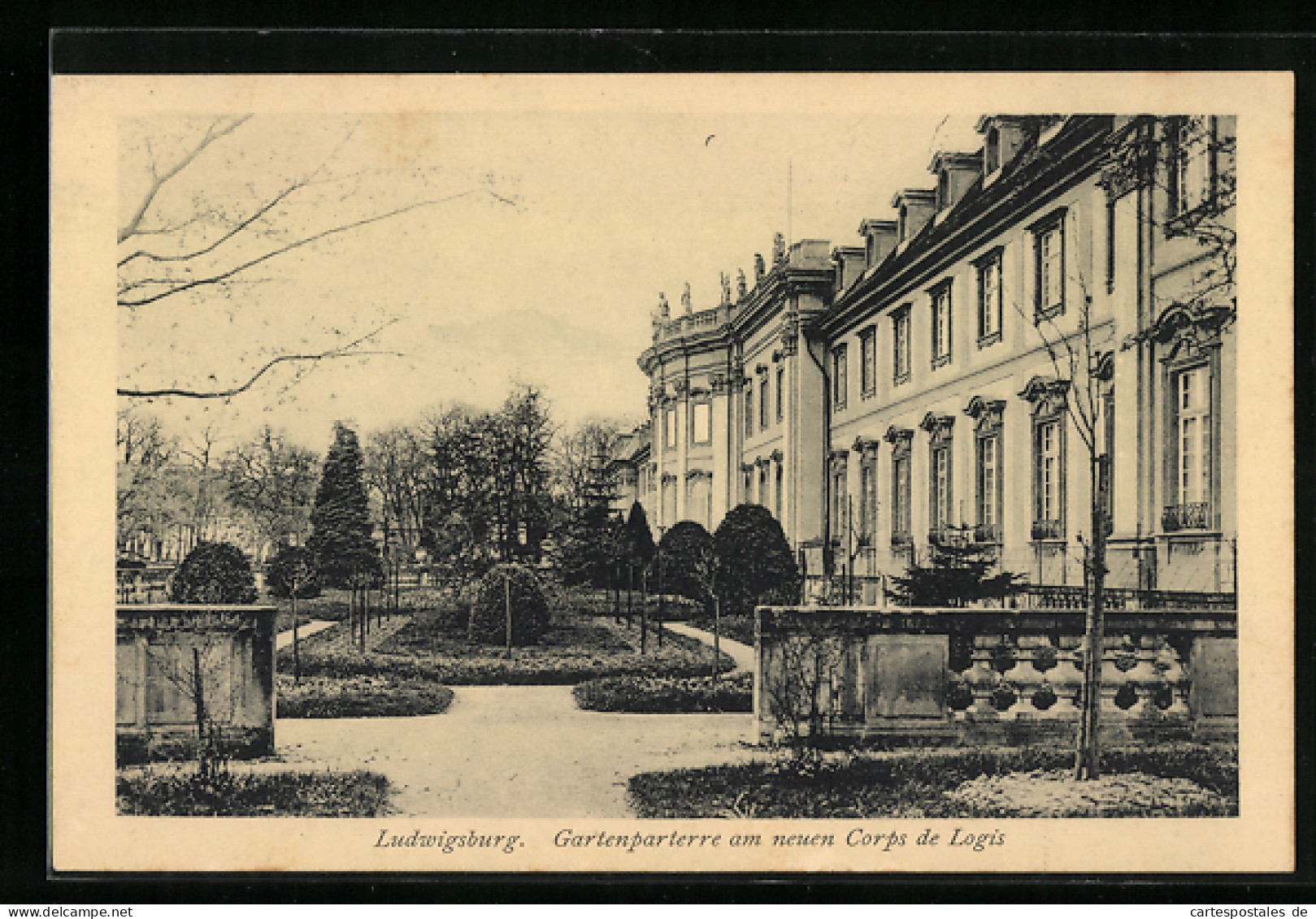 AK Ludwigsburg, Gartenparterre Am Neuen Corps De Logis  - Ludwigsburg