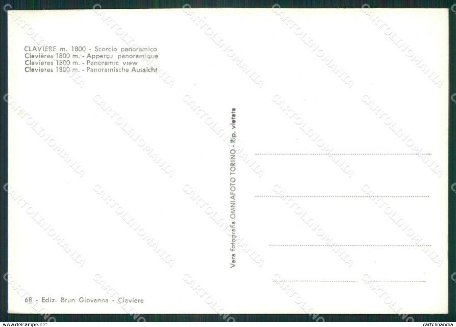 Torino Claviere Foto FG Cartolina ZK4579 - Altri & Non Classificati