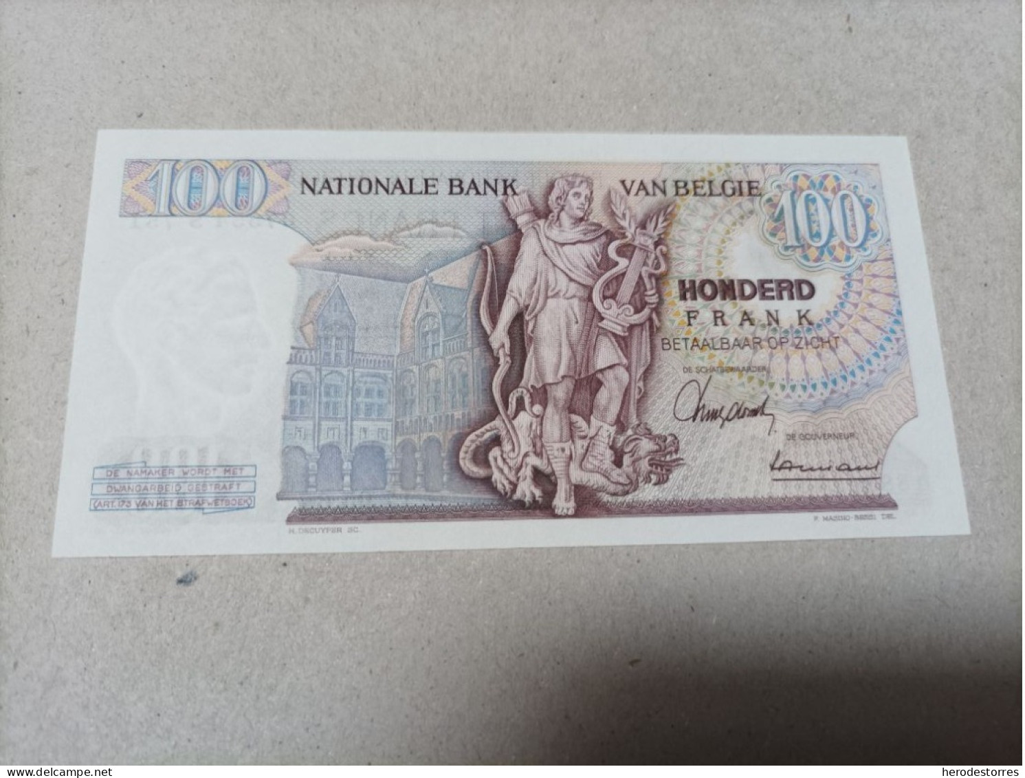 Billete Bélgica, 100 Francs, Año 1967, UNC - 100 Francs