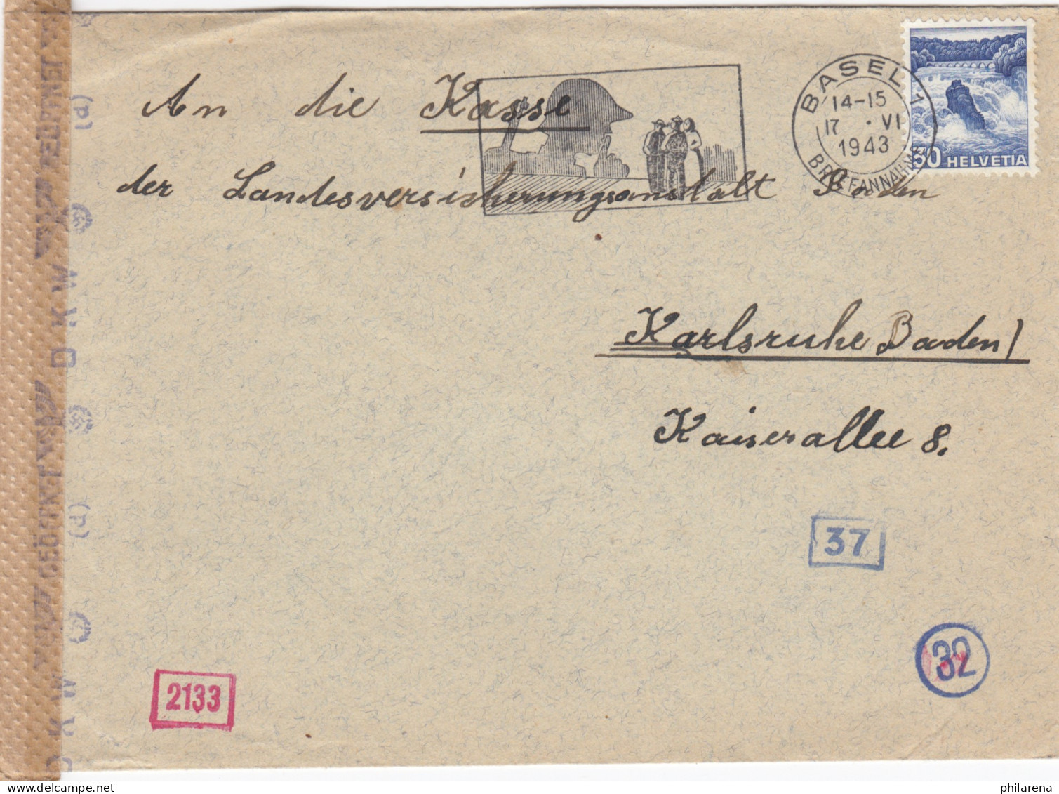 1943: Basel To Karlsruhe, Censor - Otros & Sin Clasificación