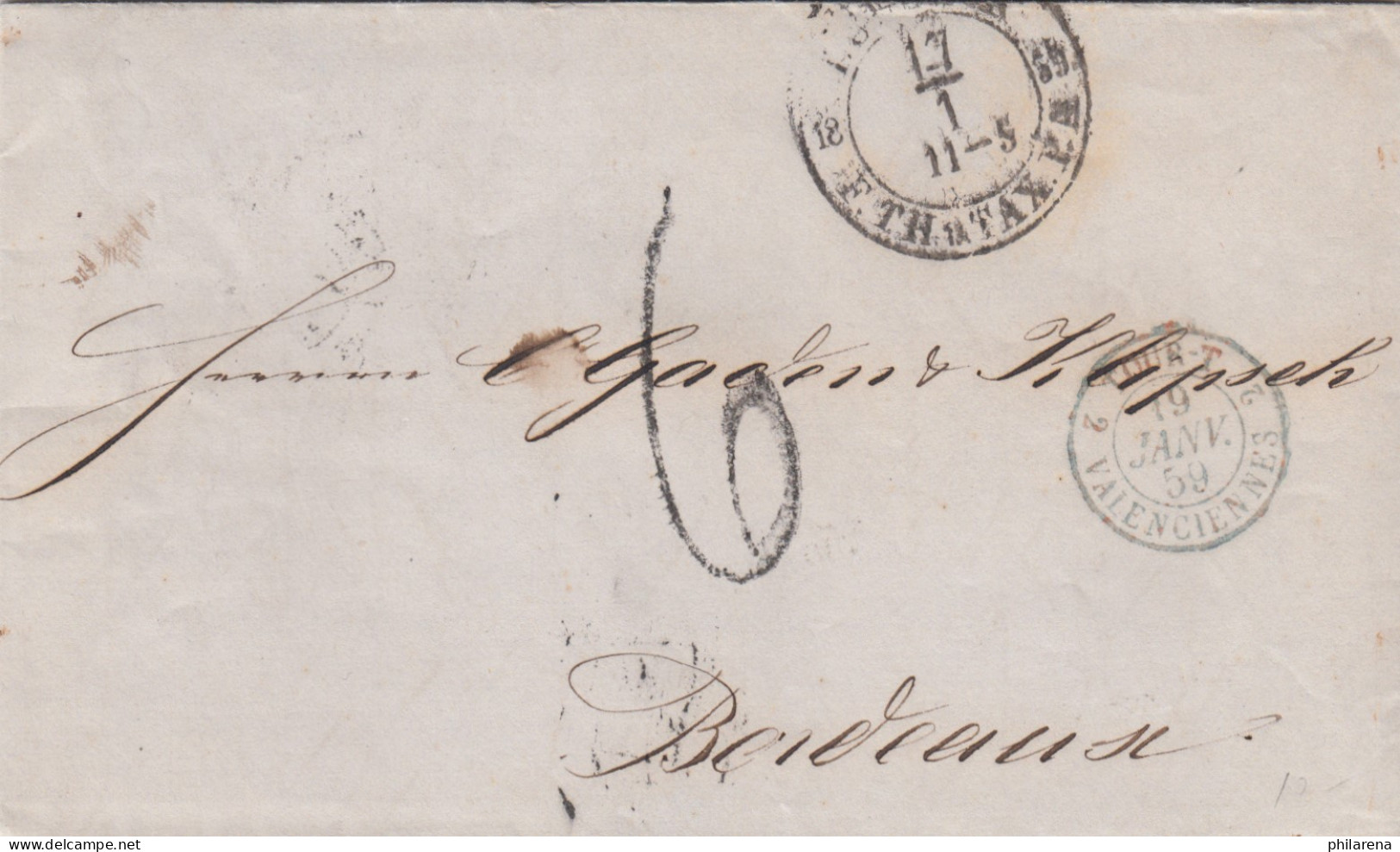 Brief 1859 Von Lübeck Nach Bordeaux Mit Text - Covers & Documents