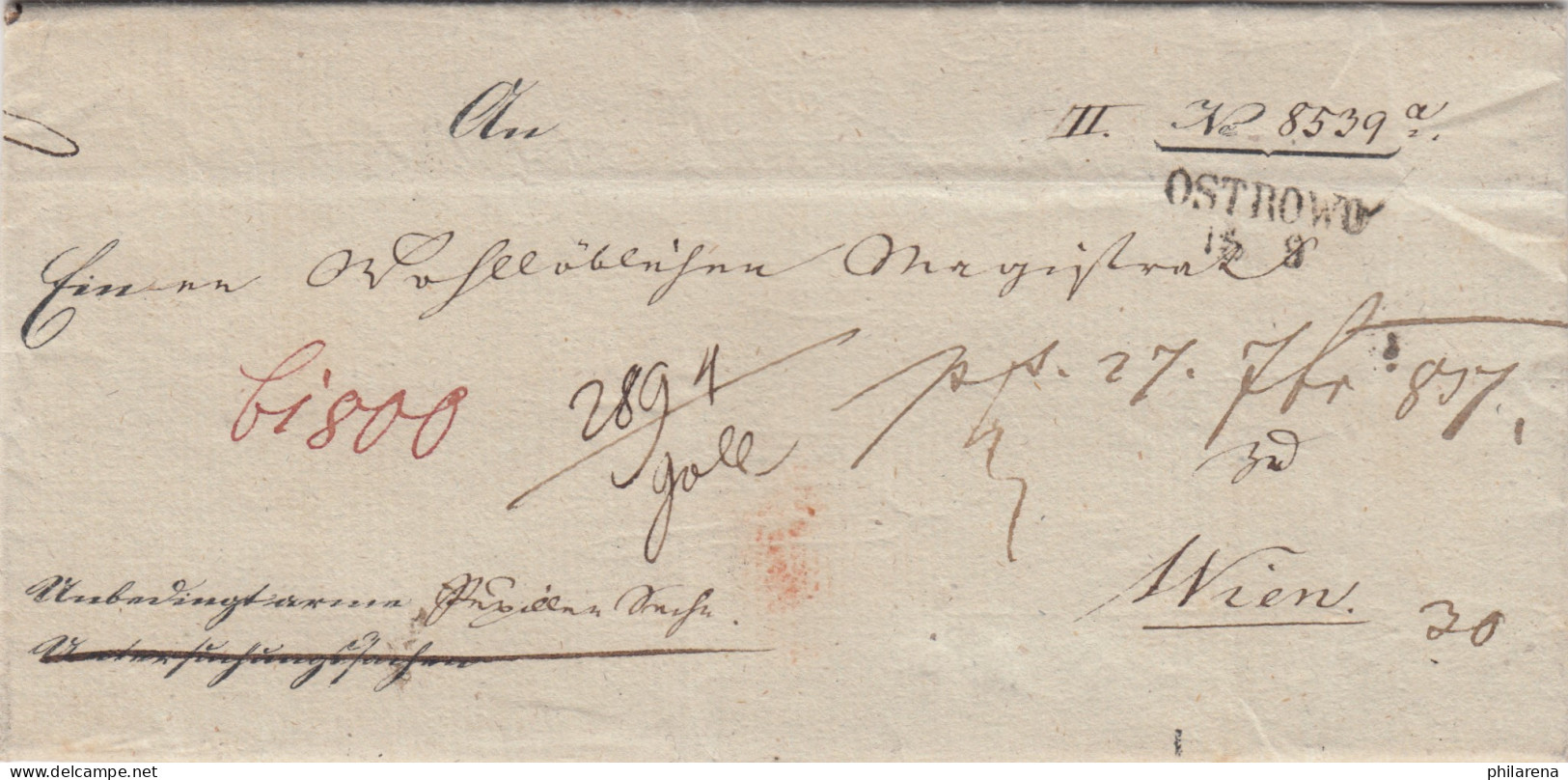 Brief Aus Ostrowo 1819 Nach  Wien - Covers & Documents