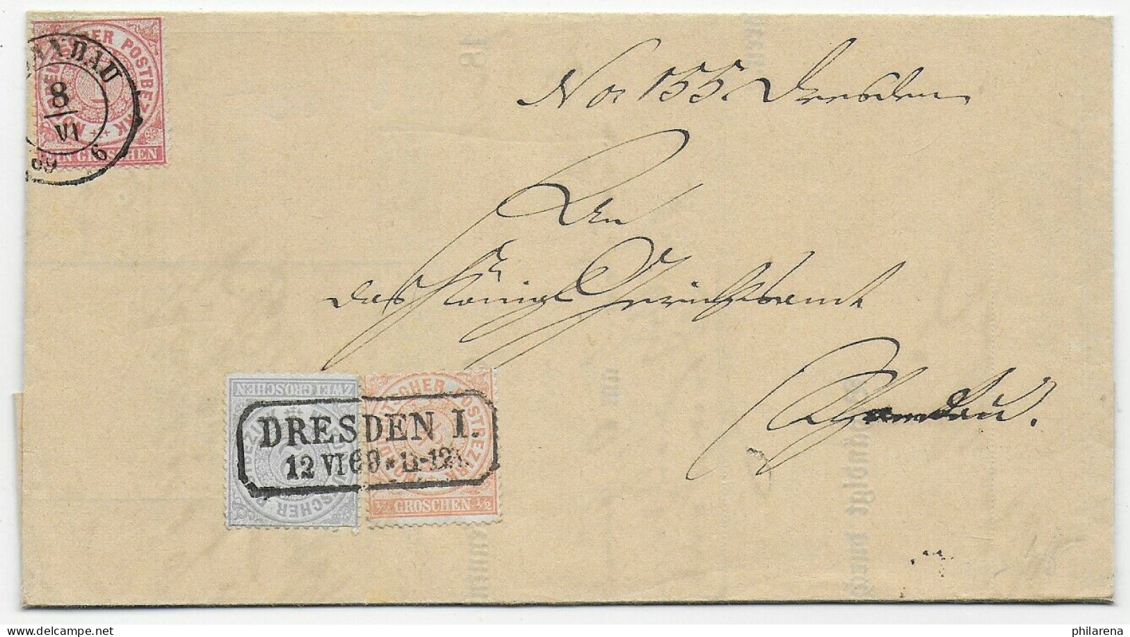 NDP: Brief Von Dresden Nach Spandau 1869 - Briefe U. Dokumente