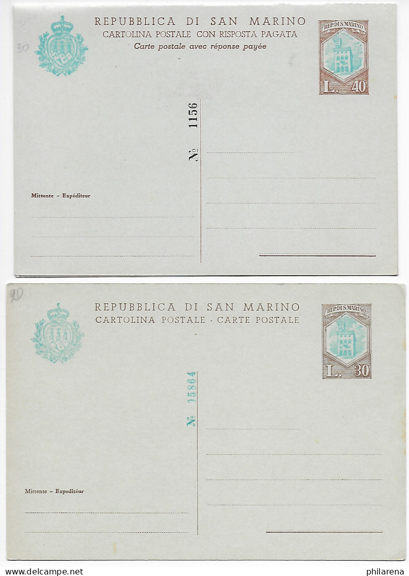 San Marino: 8x Ganzsachen (inkl. 1x Umschlag, 1x Lupo, 1x Doppelkarte) - Andere & Zonder Classificatie