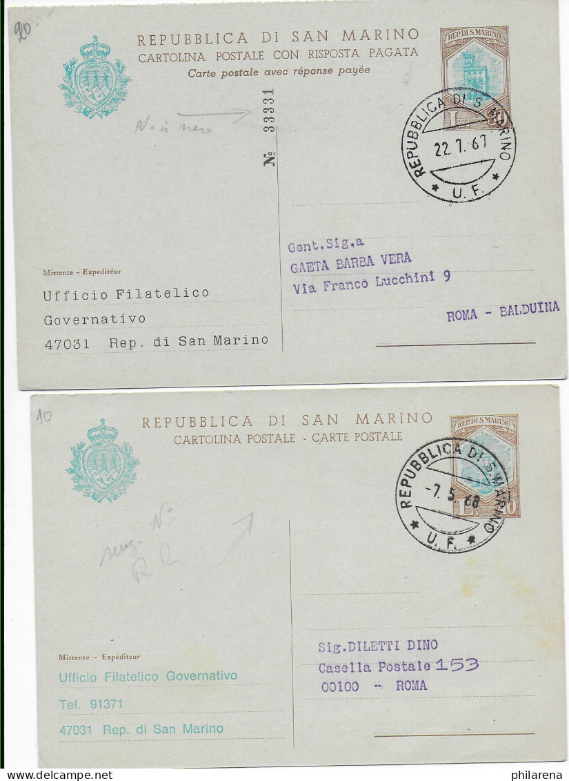 San Marino: 8x Ganzsachen (inkl. 1x Umschlag, 1x Lupo, 1x Doppelkarte) - Andere & Zonder Classificatie