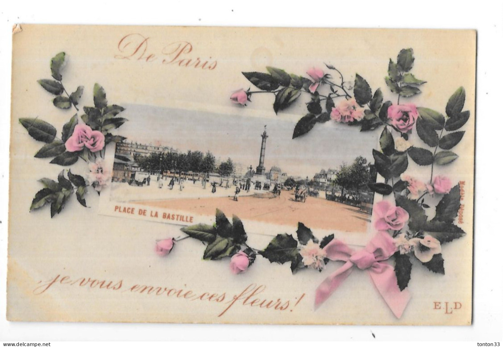 DEPT 75 - De PARIS, Je Vous Envoie Ces Fleurs - Place De La Bastille - TOUL 6 - - Mehransichten, Panoramakarten