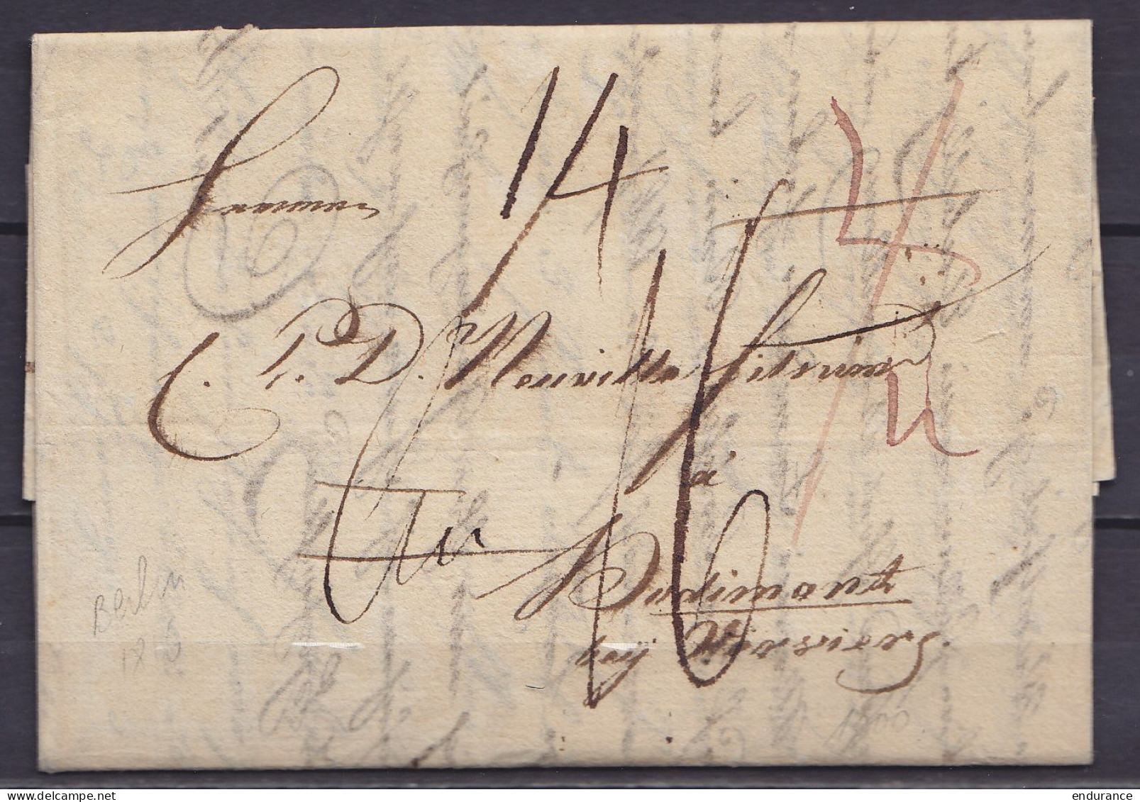 L. Datée 8 Février 1816 De BERLIN Pour HODIMONT Bei Verviers - Ports Divers - 1815-1830 (Dutch Period)