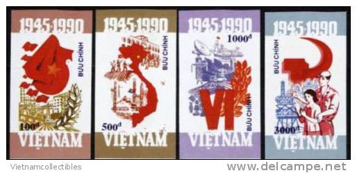 Vietnam Viet Nam MNH Imperf Stamps : 45th Anniversary Of National Day ; Scott#2166-2169, CV$1.75 - 1990 (Ms601) ### - Vietnam