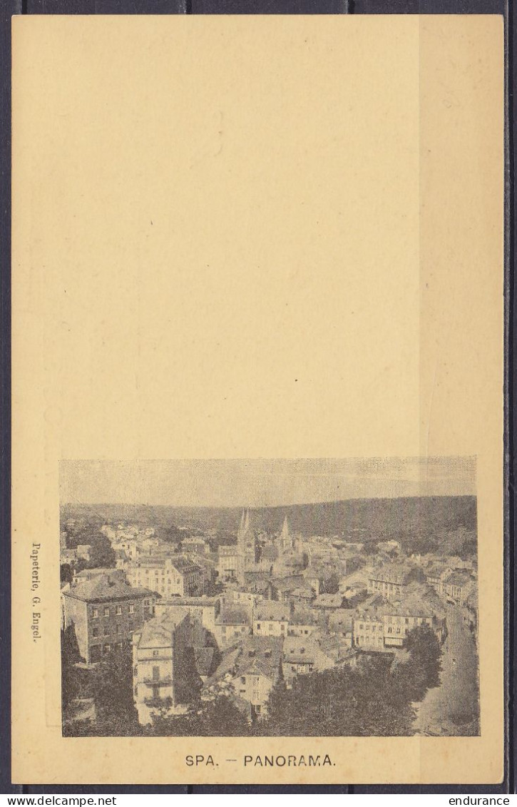 EP Cp 5c Vert-gris (N°45) Neuve - Repiquée Illustrée Au Dos "SPA - PANORAMA" (R!) - Postcards 1871-1909