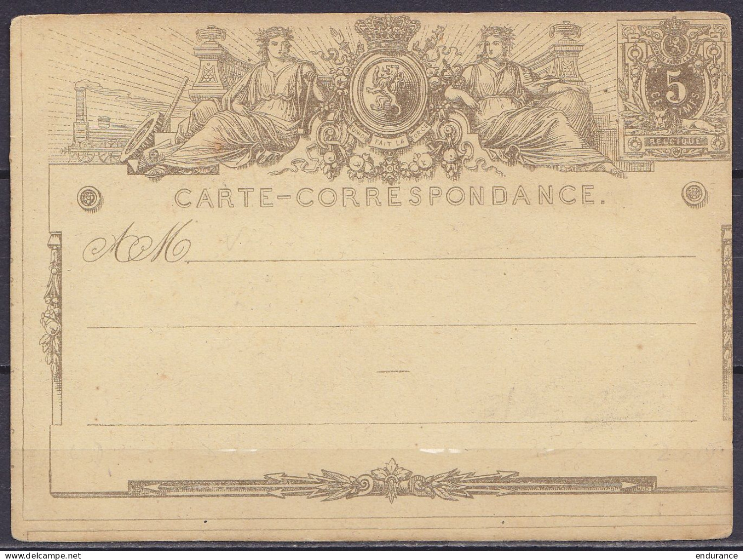 EP Carte-correspondance 5c Brun (N°28) Repiquée Au Dos "Société Anglo-Belge / Guanos Chimiques / William Müller / Anvers - Cartes Postales 1871-1909