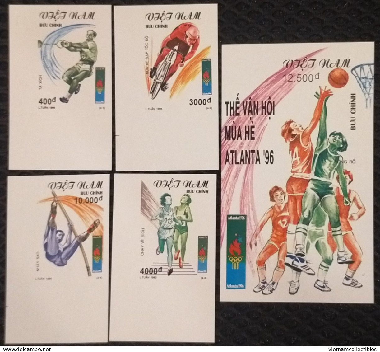 Vietnam Viet Nam MNH Imperf Stamps & SS 1995 : Summer Olympic Games / Bike / Bicycle / Running / Basketball (Ms704) - Viêt-Nam