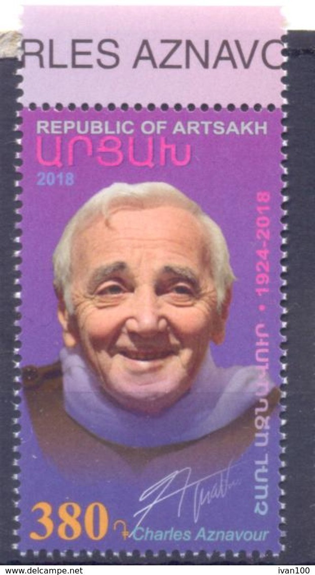 2018. Mountainous Karabakh, Charles Aznavour, Singer & Composer, 1v, Mint/** - Armenia