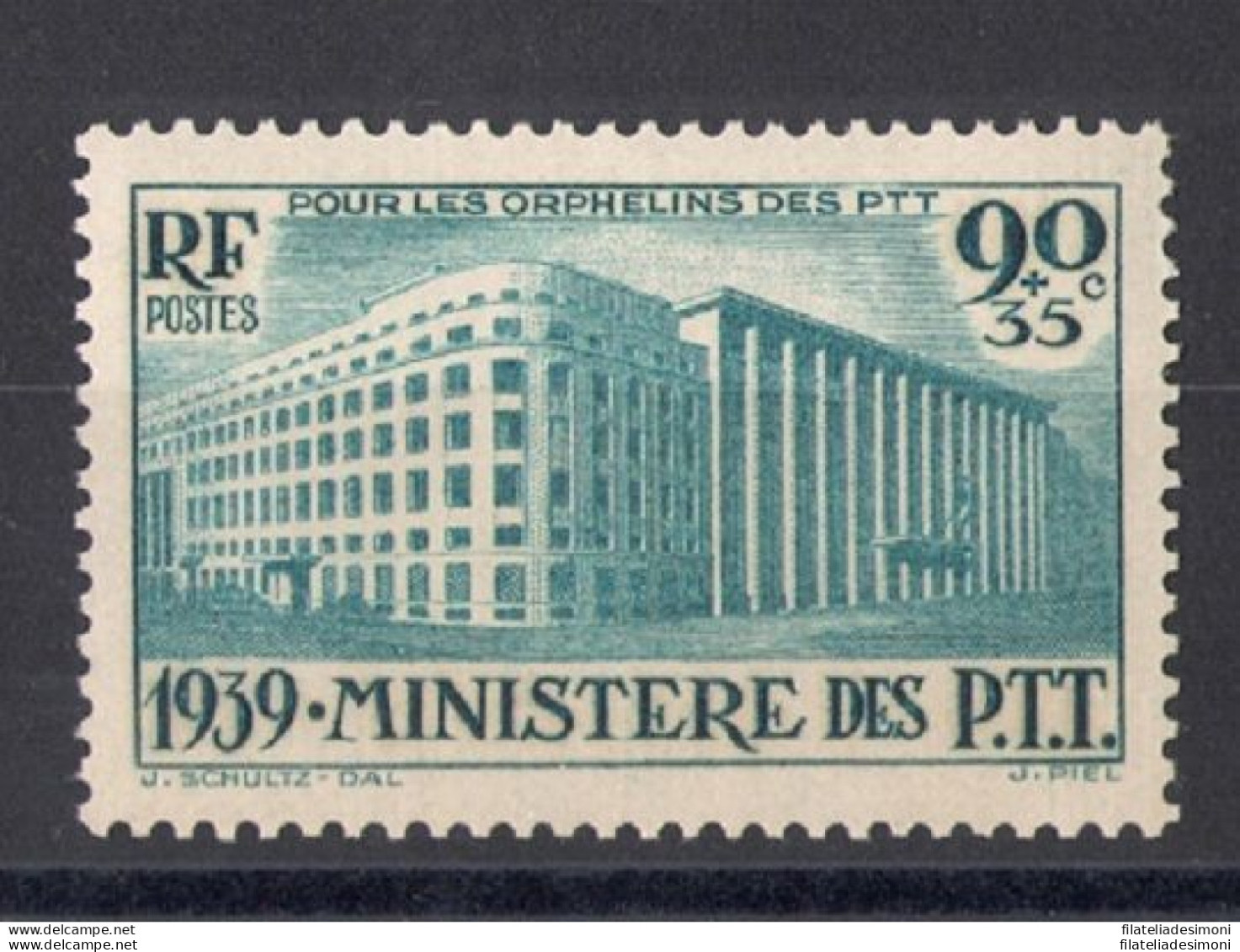 1939 FRANCIA  - N 424 Pro Orfani Postelegrafonici 1 Val MNH/** - Autres & Non Classés