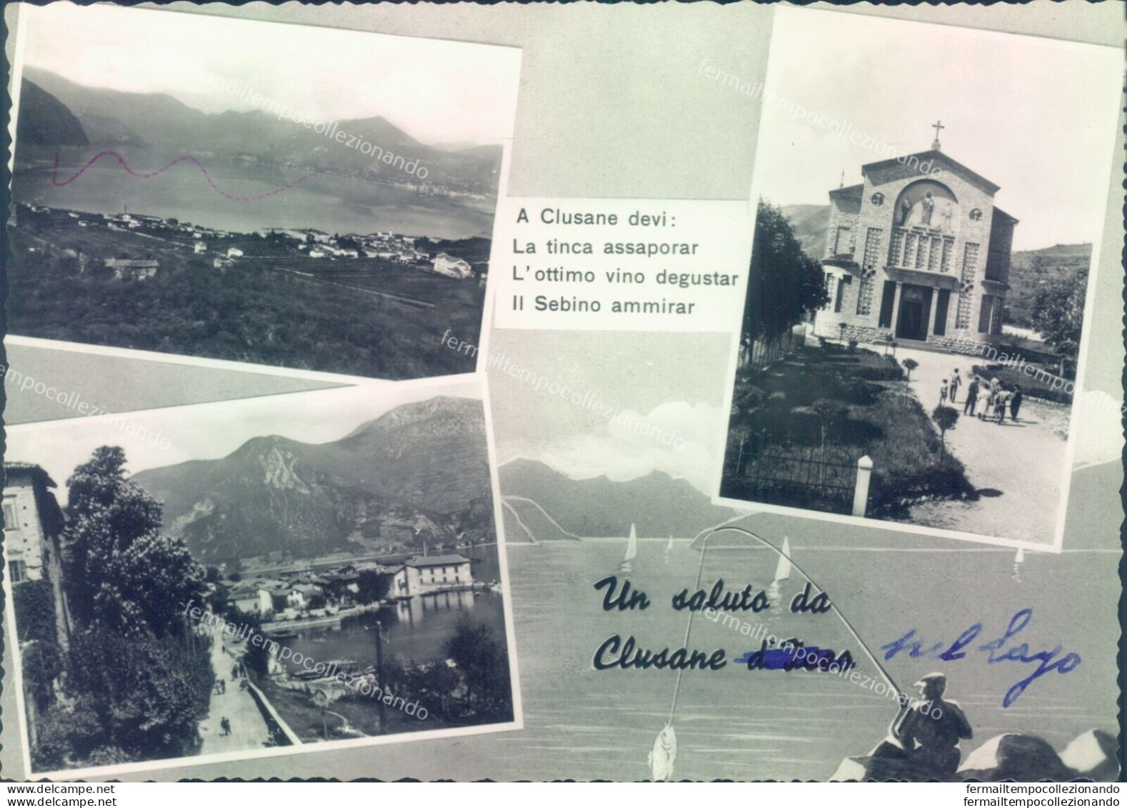 L209 Cartolina Clusane Saluti Da 4 Vedutine  Provincia Di Brescia - Brescia