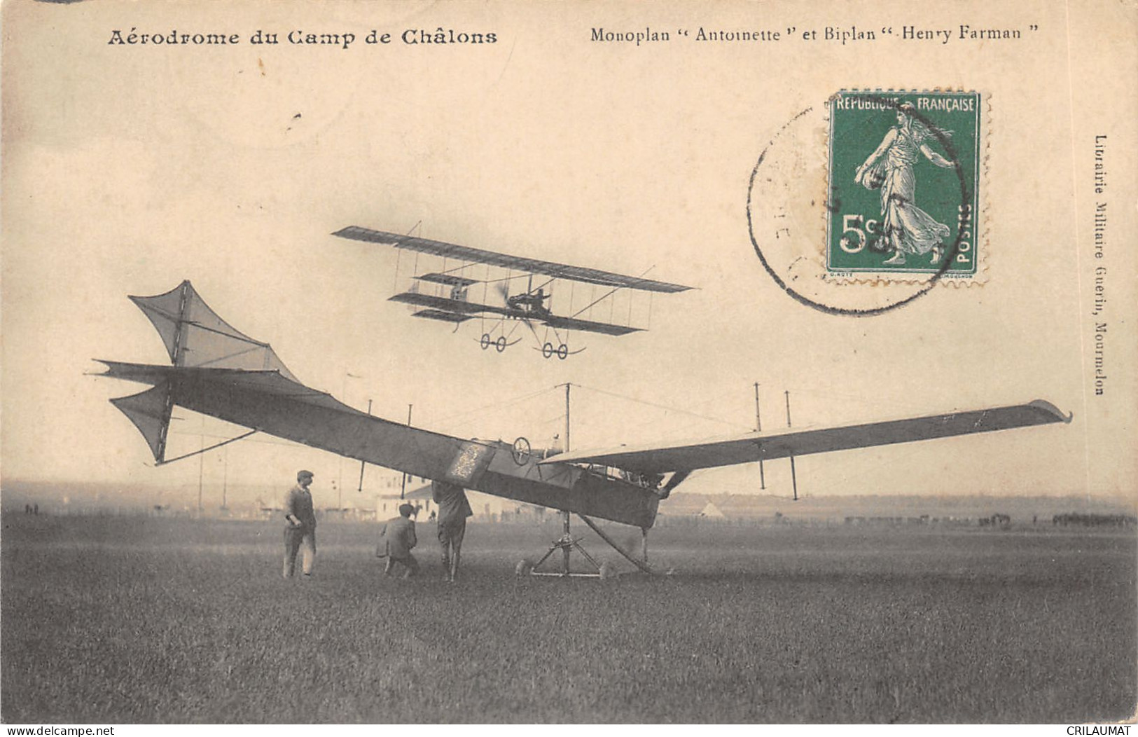 51-CAMP DE CHALONS-MONOPLAN ANTOINETTE-BIPLAN HENRY FARMAN-N 6011-B/0235 - Camp De Châlons - Mourmelon