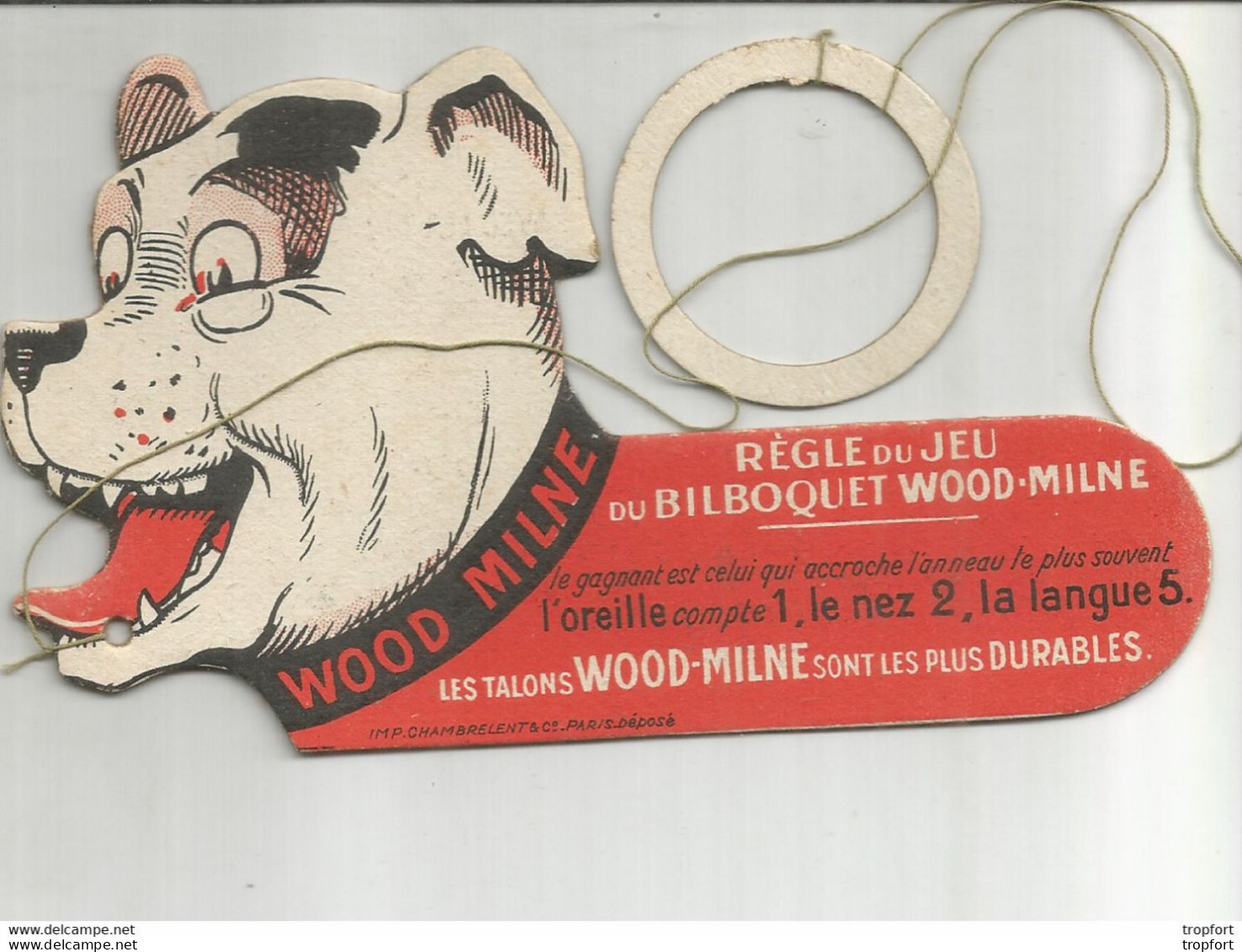 GK / RARE BILBOQUET Publicitaire CHIEN Les Talons Wood-milne AJAX CAOUTCHOUC SEMELLE CHAUSSURE Talon - Advertising