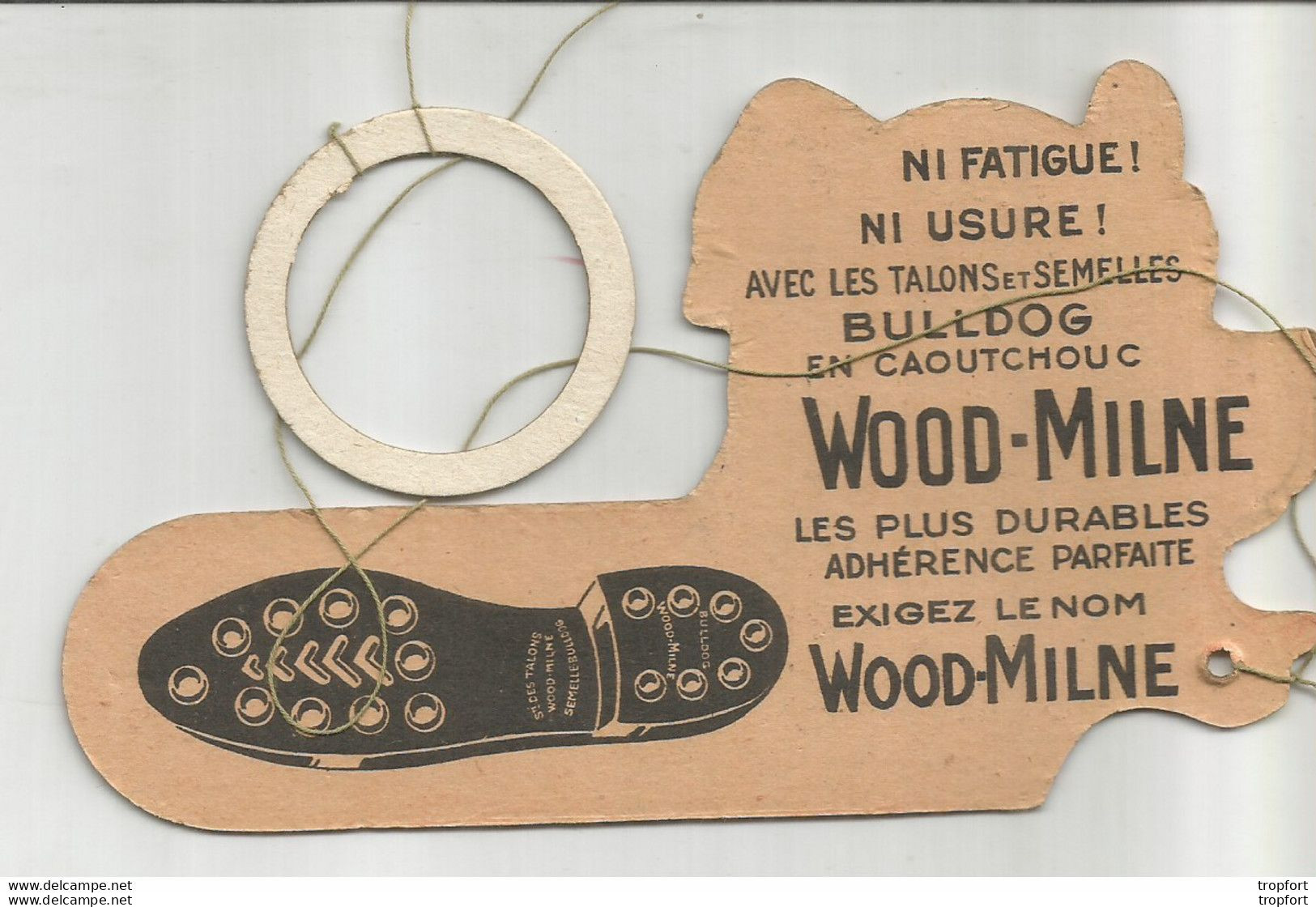 GK / RARE BILBOQUET Publicitaire CHIEN Les Talons Wood-milne AJAX CAOUTCHOUC SEMELLE CHAUSSURE Talon - Werbung