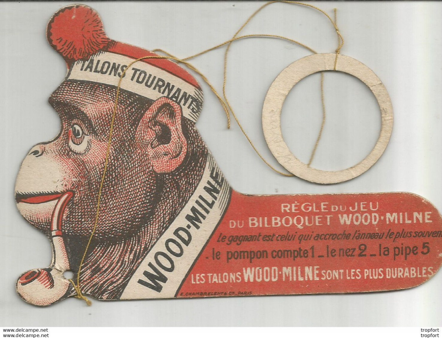 GK / RARE BILBOQUET Publicitaire Pipe SINGE Les Talons Wood-milne AJAX CAOUTCHOUC SEMELLE CHAUSSURE Talon - Pubblicitari