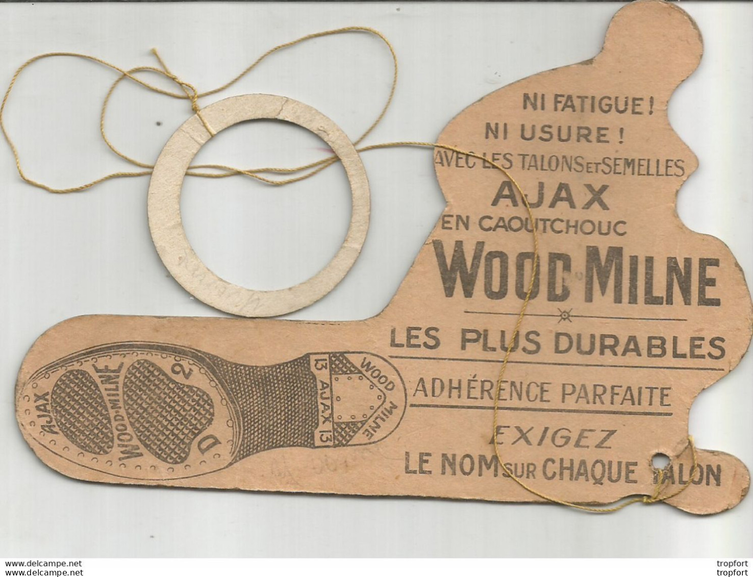 GK / RARE BILBOQUET Publicitaire Pipe SINGE Les Talons Wood-milne AJAX CAOUTCHOUC SEMELLE CHAUSSURE Talon - Pubblicitari