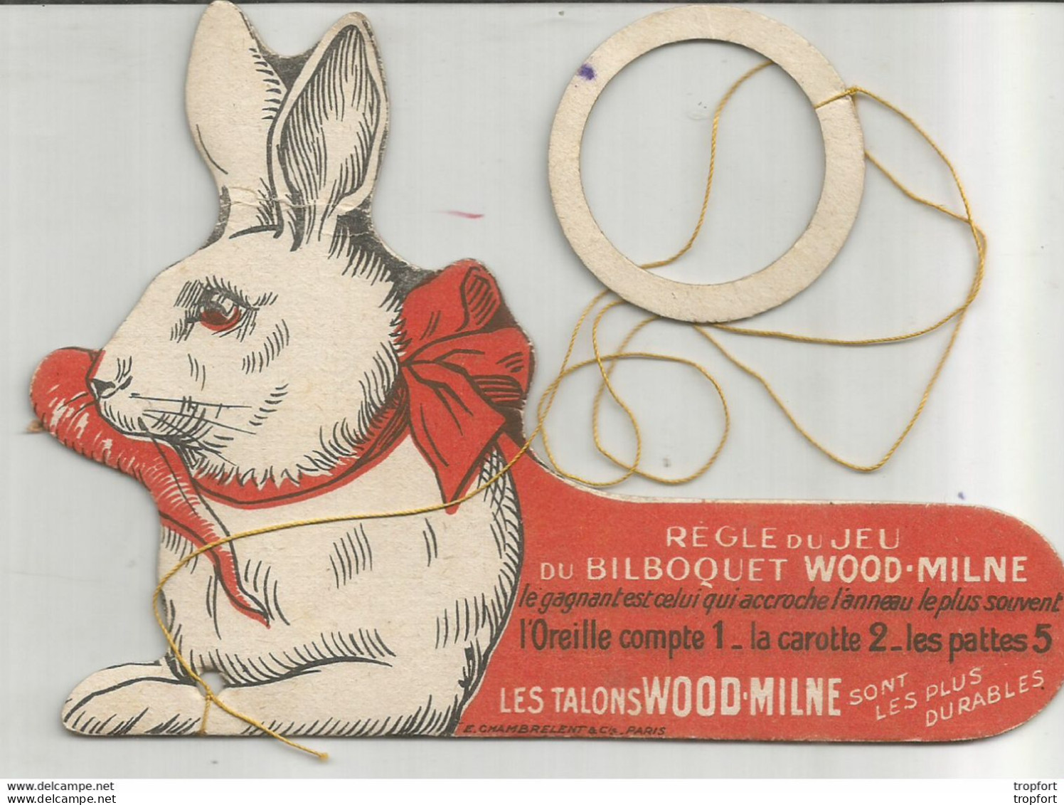 GK / RARE BILBOQUET Publicitaire LAPIN CAROTTE Les Talons Wood-milne AJAX CAOUTCHOUC SEMELLE CHAUSSURE - Publicidad