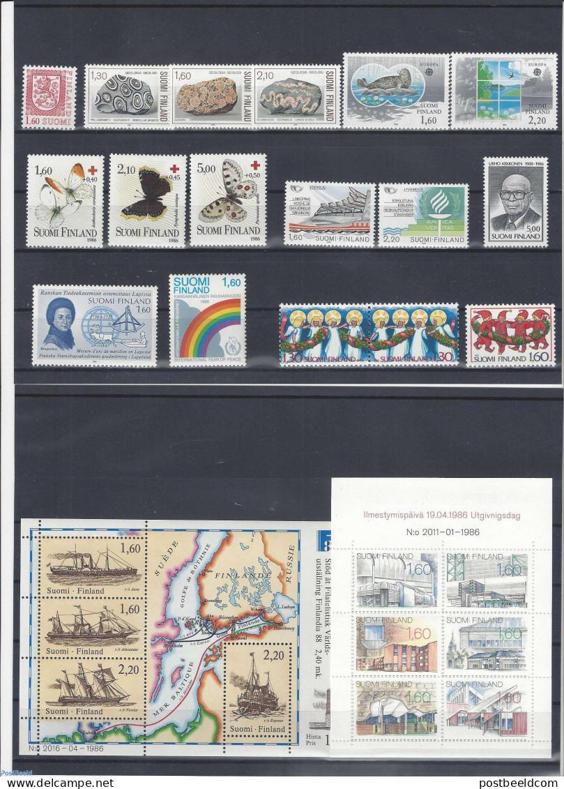 Finland 1986 Yearset 1986 (17v+1s/s+1bklt), Mint NH, Various - Yearsets (by Country) - Unused Stamps