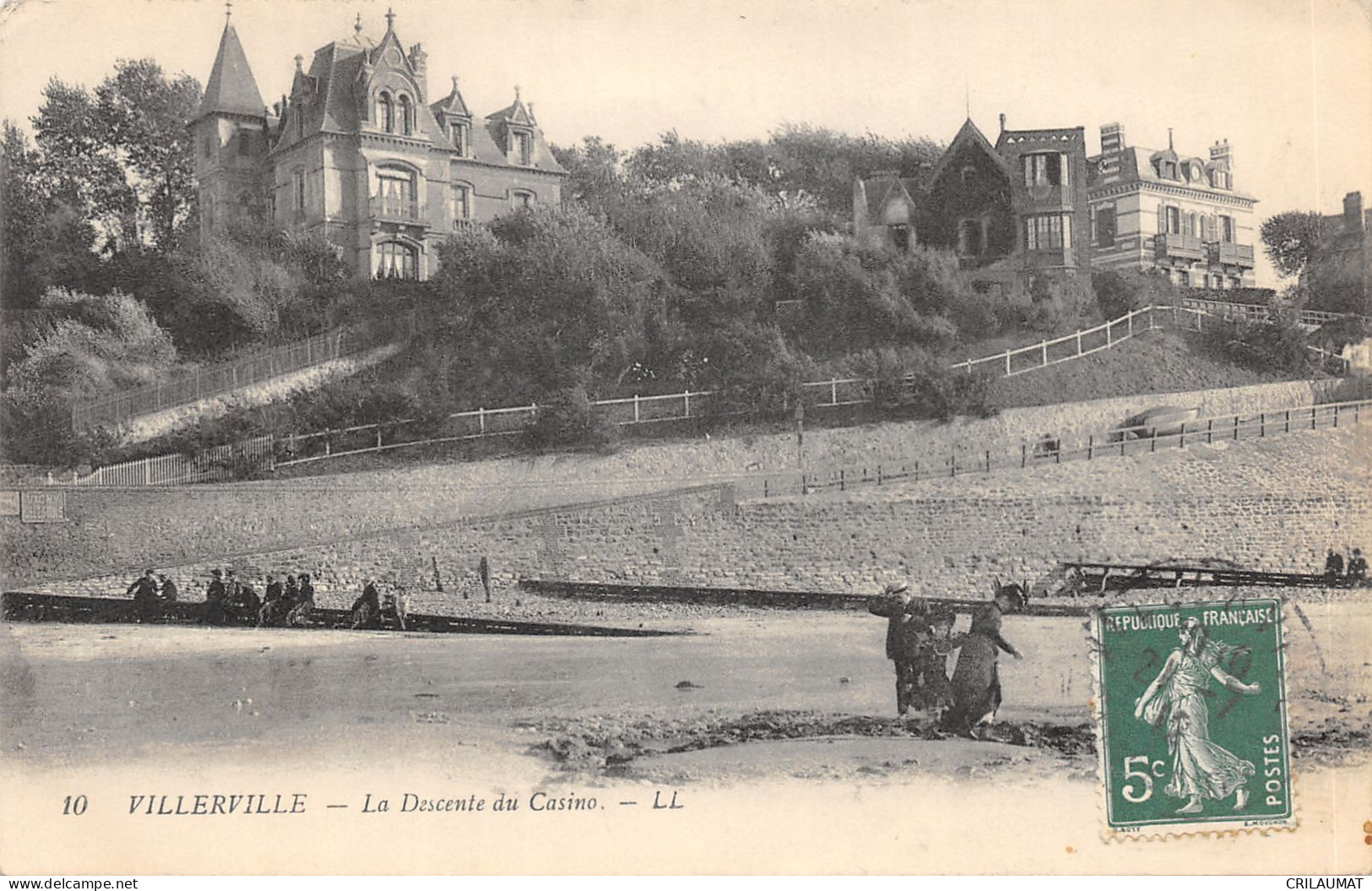 14-VILLERVILLE SUR MER-LA DESCENTE DU CASINO-N 6012-H/0343 - Villerville