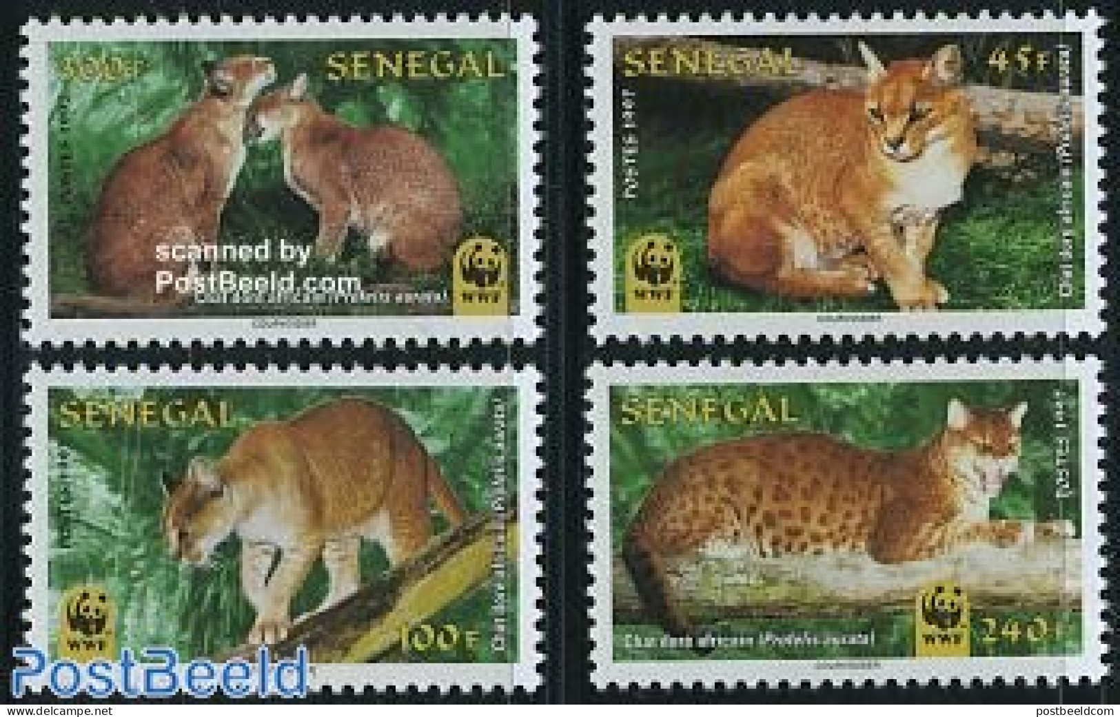 Senegal 1997 African Gold Cat, WWF 4v, Mint NH, Nature - Cats - World Wildlife Fund (WWF) - Senegal (1960-...)