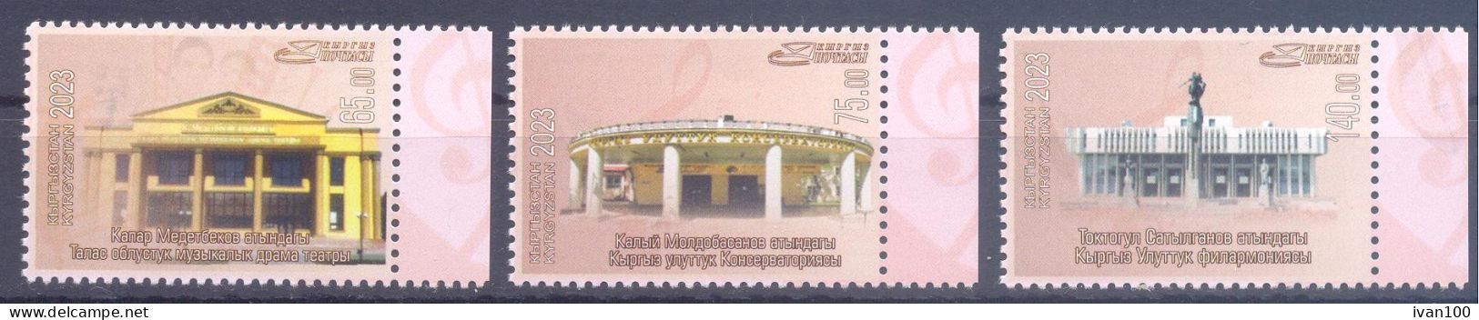 2023. Kyrgyzstan, Theatres Of Kyrgyzstan, 3v Perforated, Mint/** - Kirghizstan