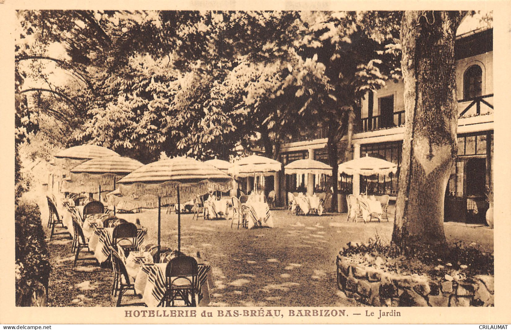 77-BARBIZON-HOTELLERIE DU BAS BREAU-LE JARDIN-N 6012-H/0105 - Barbizon