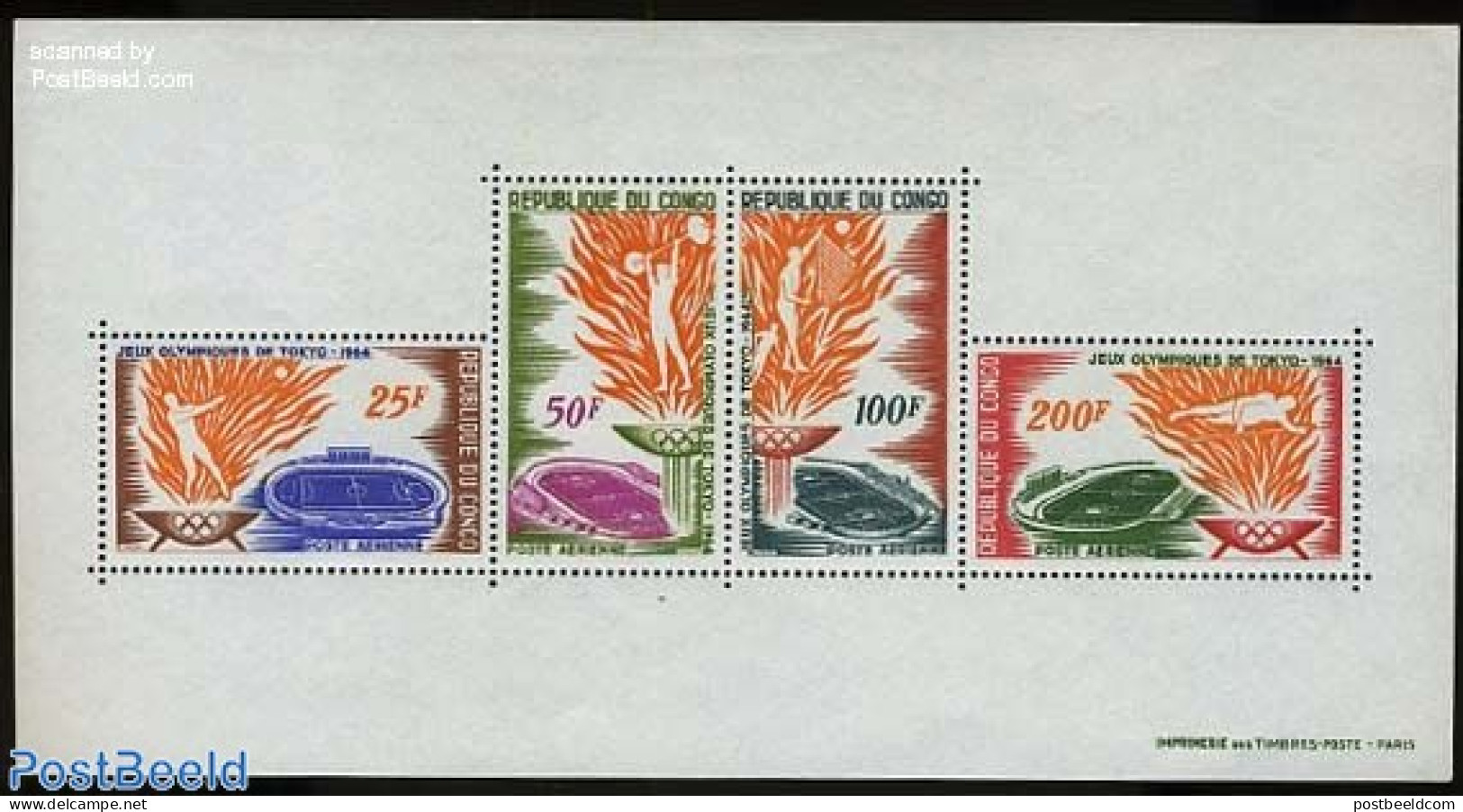 Congo Republic 1964 Olympic Games S/s, Mint NH, Sport - Olympic Games - Sonstige & Ohne Zuordnung