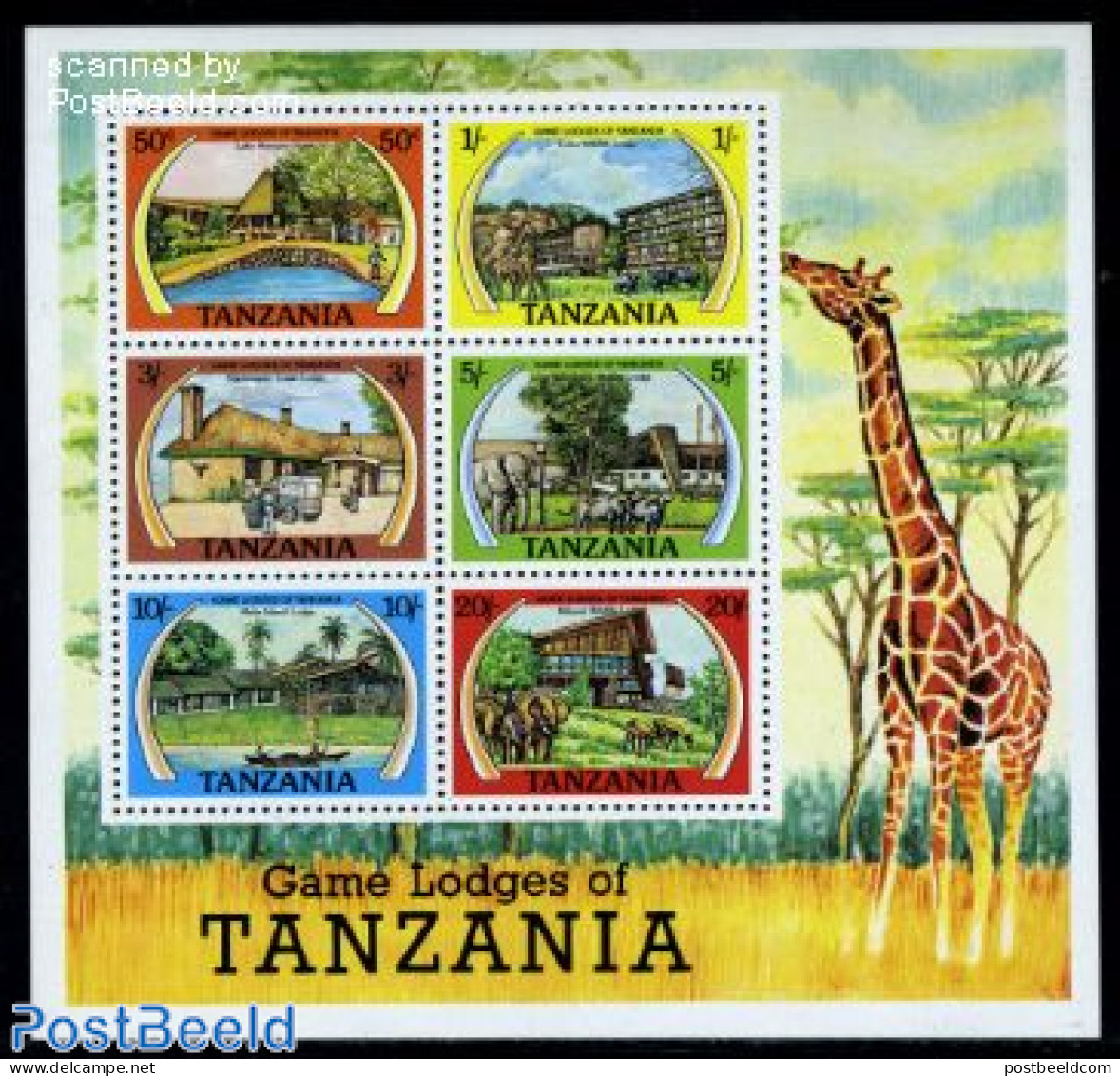 Tanzania 1978 Safari Hotels S/s, Mint NH, Nature - Transport - Various - Animals (others & Mixed) - Elephants - Giraff.. - Automobili