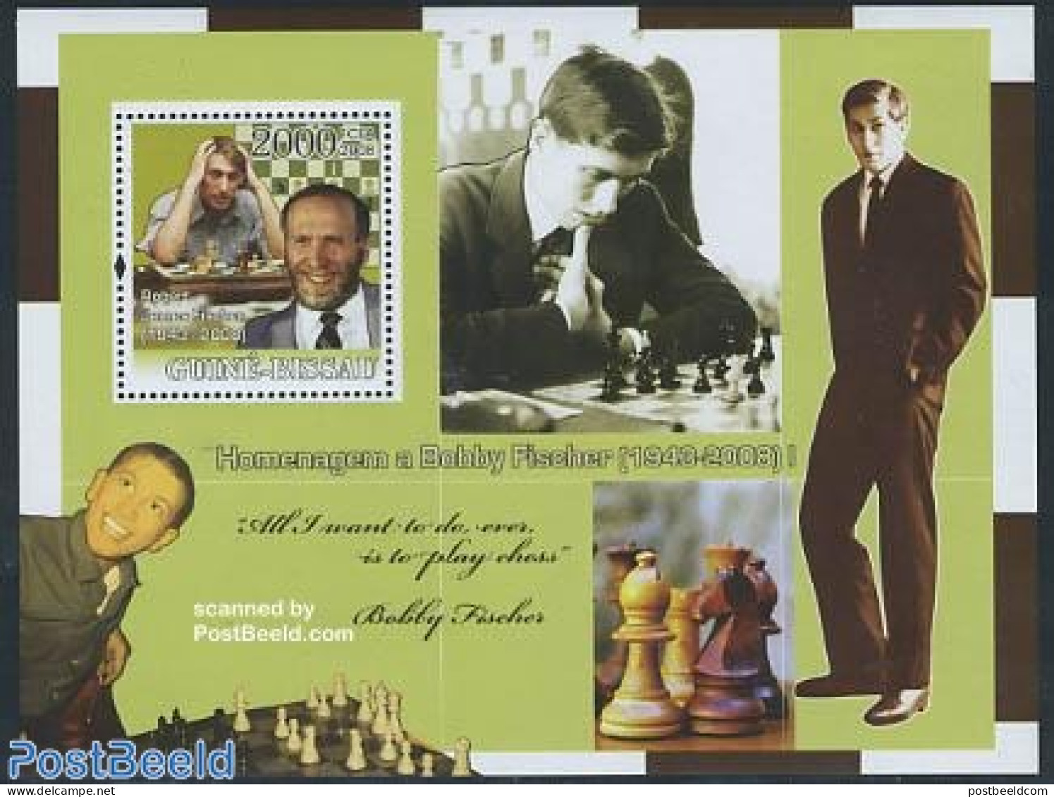 Guinea Bissau 2008 Chess Masters S/s, Mint NH, Sport - Chess - Ajedrez