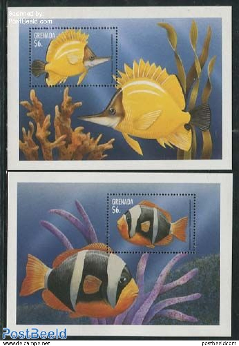 Grenada 1998 Marine Life 2 S/s, Mint NH, Nature - Fish - Fishes