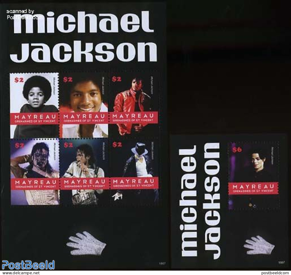 Saint Vincent & The Grenadines 2010 Michael Jackson 2 S/s, Mint NH, Performance Art - Michael Jackson - Music - Popula.. - Muziek