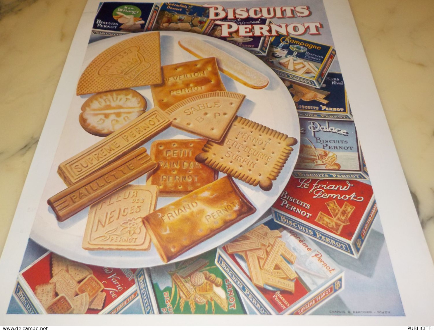 ANCIENNE PUBLICITE BISCUIT PERNOT 1931 - Werbung