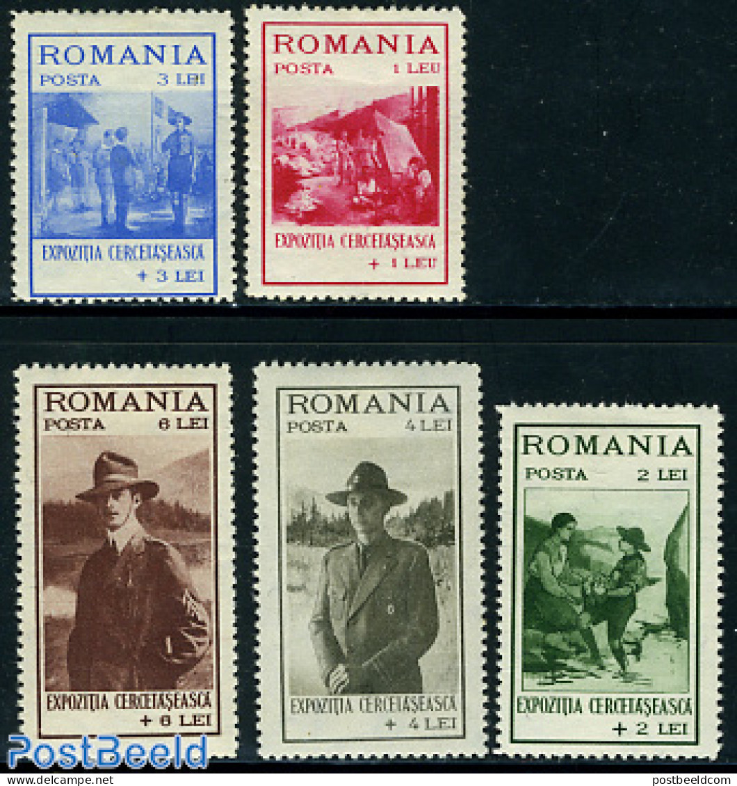 Romania 1931 Scouting Exposition 5v, Unused (hinged), Sport - Scouting - Ungebraucht