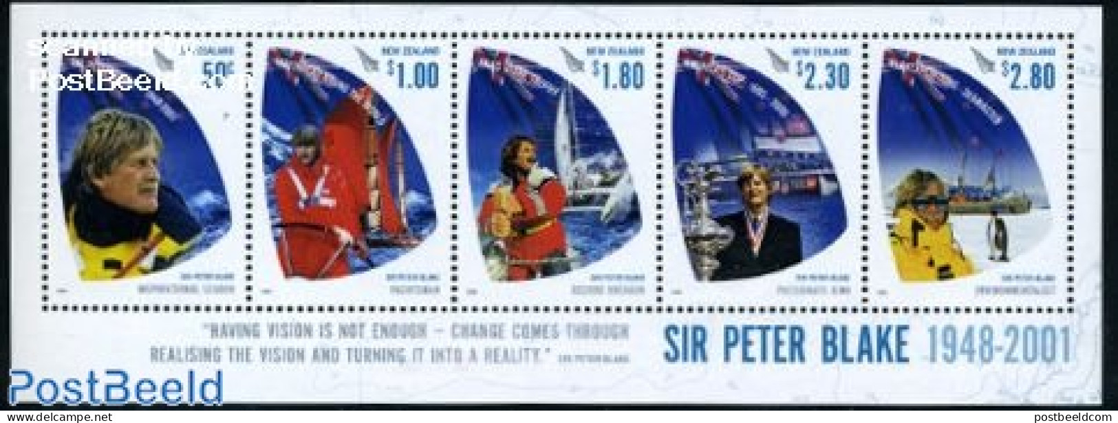 New Zealand 2009 Sir Peter Blake 5v M/s, Mint NH, Nature - Sport - Transport - Penguins - Sailing - Sport (other And M.. - Neufs