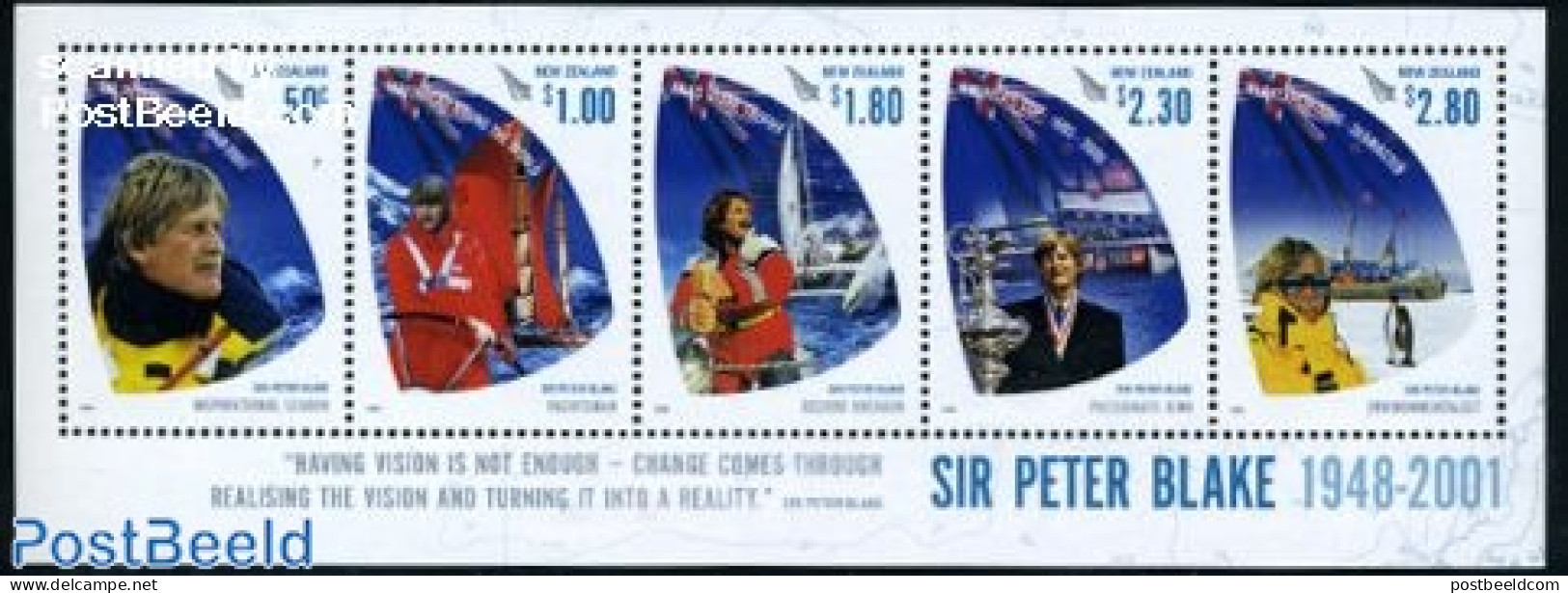 New Zealand 2009 Sir Peter Blake 5v M/s, Mint NH, Nature - Sport - Transport - Penguins - Sailing - Sport (other And M.. - Ungebraucht