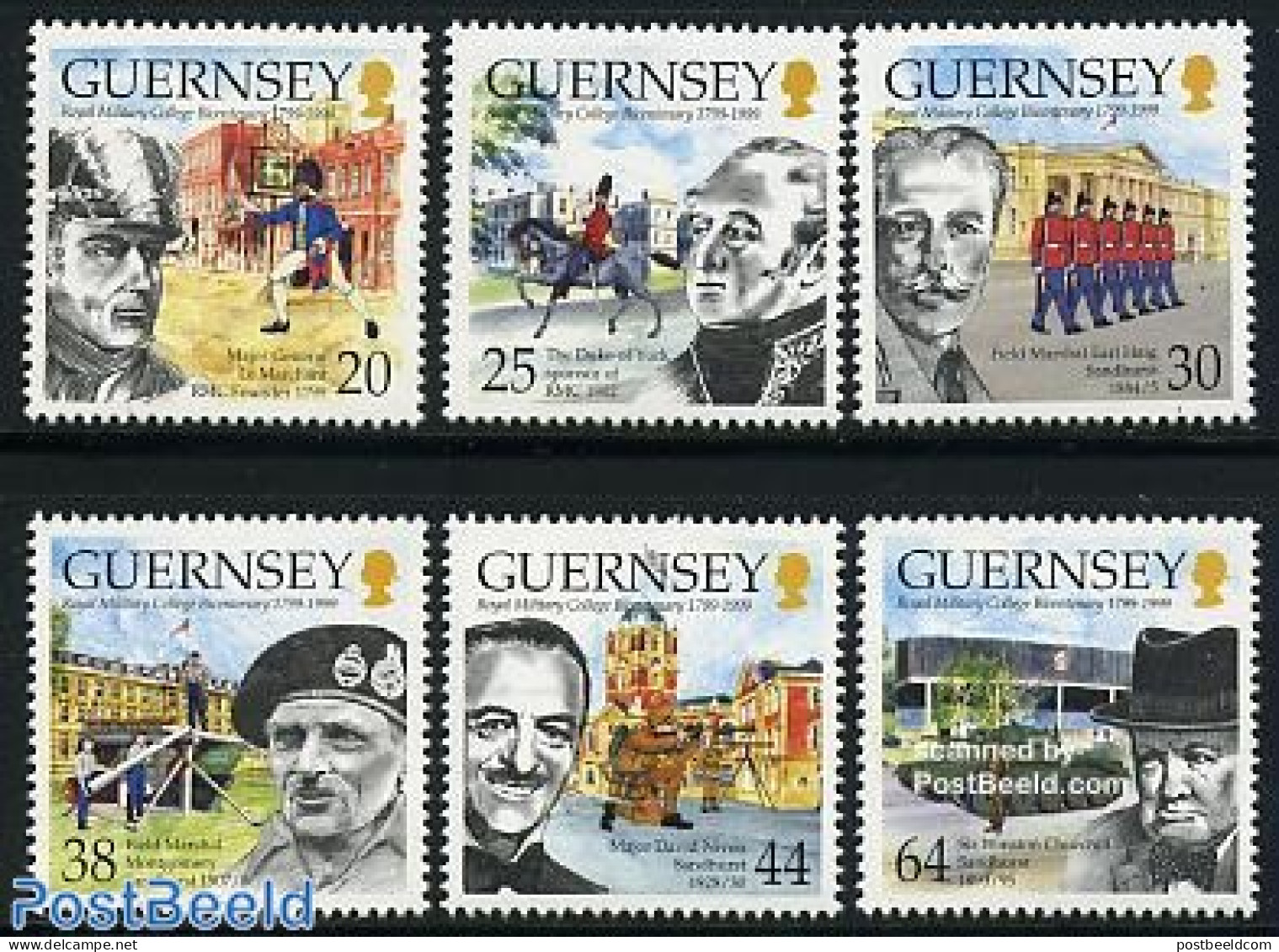 Guernsey 1999 Sandhurst Academy 6v, Mint NH, History - Nature - Science - Various - Churchill - Militarism - Horses - .. - Sir Winston Churchill
