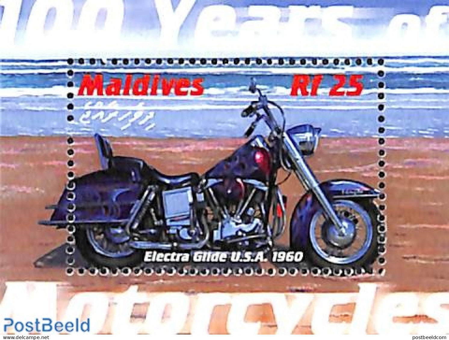 Maldives 2000 Electra Glide 1960 S/s, Mint NH, Transport - Motorcycles - Motorbikes