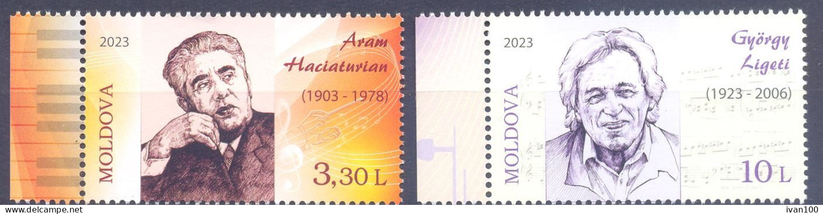 2023. Moldova,  Famous Persons/Modern Composers, 2v,  Mint/** - Moldavia