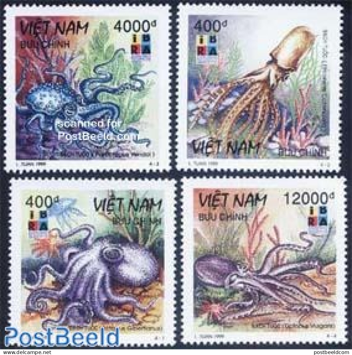 Vietnam 1999 IBRA 99, Calamares 4v, Mint NH, Nature - Shells & Crustaceans - Meereswelt