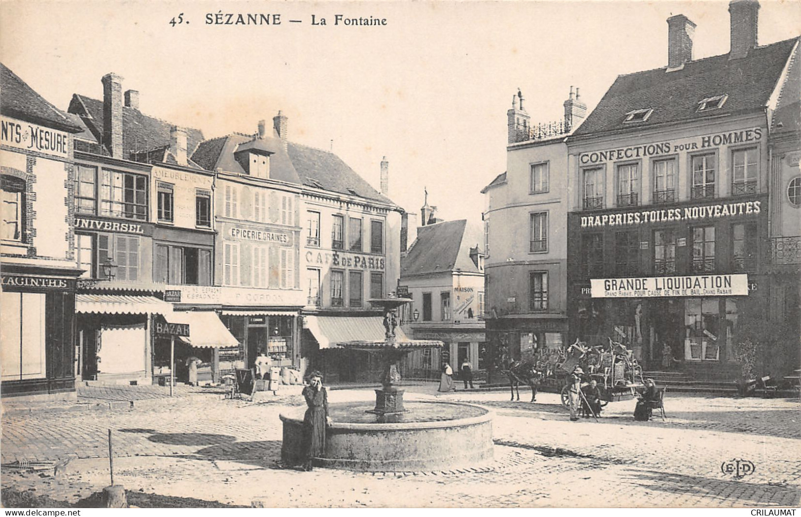 51-SEZANNE-LA FONTAINE-CAFE DE PARIS-N 6013-F/0095 - Sezanne