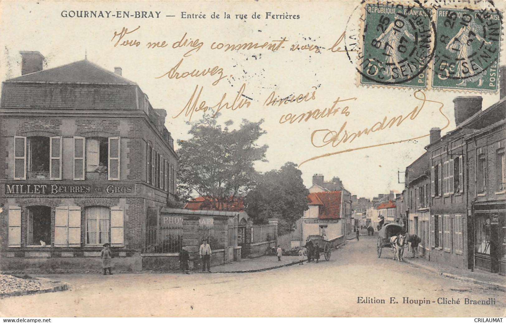 76-GOURNAY EN BRAY-ENTREE DE LA RUE DE FERRIERES-N 6013-E/0155 - Gournay-en-Bray