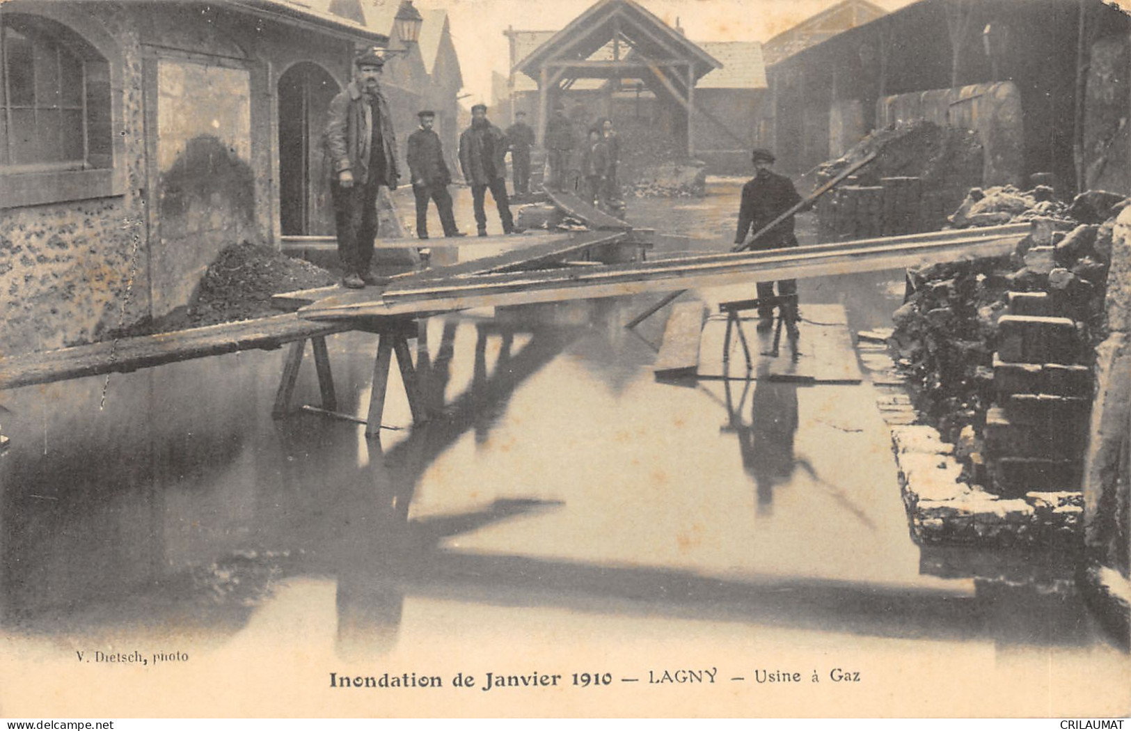 77-LAGNY SUR MARNE-INONDATION 1910-USINE GAZ-N 6013-D/0399 - Lagny Sur Marne